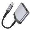 Adapter AUX 2 az 1-ben USB C-ről USB C-re / Jack 3,5 mm Hoco 27W LS39 fém szürke
