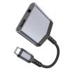 Adapter AUX 2 az 1-ben USB C-ről USB C-re / Jack 3,5 mm Hoco 27W LS39 fém szürke