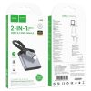 Adapter AUX 2 az 1-ben USB C-ről USB C-re / Jack 3,5 mm Hoco 27W LS39 fém szürke