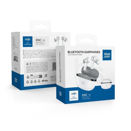 kék STAR vezeték nélküli fülhallgatók bluetooth TWS ENC AC20C fehér