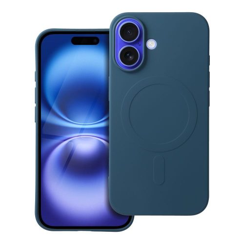 SILICONE MAG COVER (big hole) tok, kompatibilis a MagSafe-fel, IPHONE 16 kék színben
