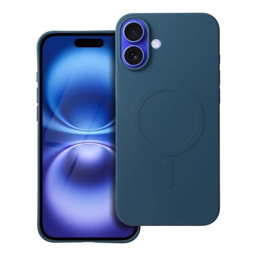 SILICONE MAG COVER (big hole) tok, kompatibilis MagSafe-dal az IPHONE 16 Plus kék verzióhoz