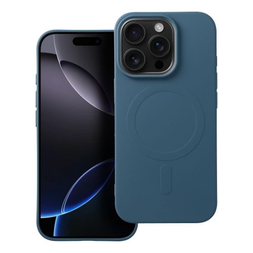 SILICONE MAG COVER (nagy lyukú) tok, amely kompatibilis a MagSafe rendszerrel, kék színű IPHONE 16 Pro készülékhez