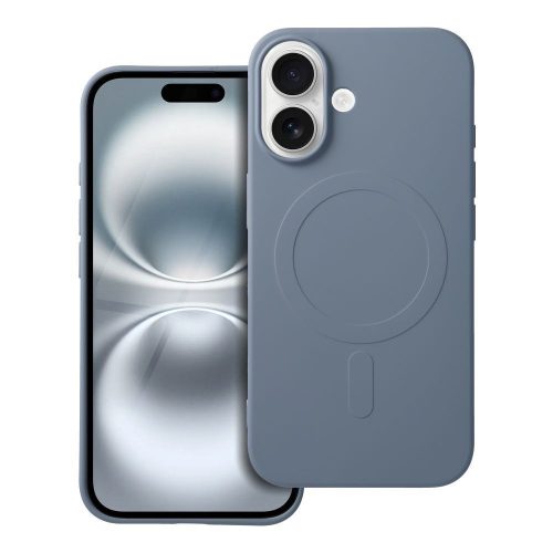 SILICONE MAG COVER (nagy lyuk) tok kompatibilis a MagSafe-fel az IPHONE 16-hoz világoskék színben