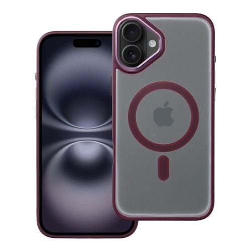 MATTE MAG COVER tok kompatibilis a MagSafe-dal IPHONE 16 Plus plum piros számára