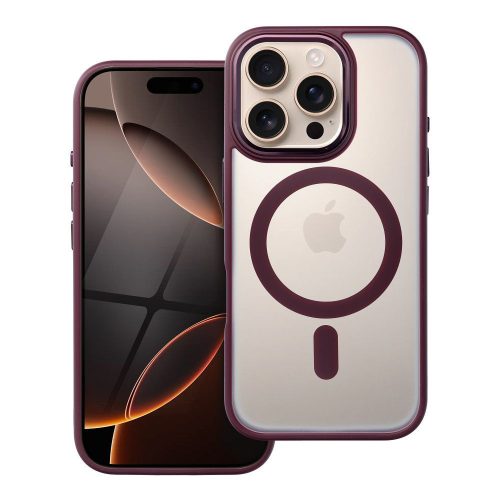 MATTE MAG COVER tok kompatibilis a MagSafe-fel IPHONE 16 Pro készülékhez szilva piros színben