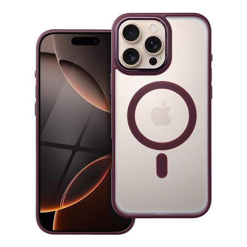 MATTE MAG COVER tok kompatibilis a MagSafe-fel IPHONE 16 Pro Max készülékhez szilva piros színben
