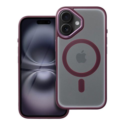 MATTE MAG COVER tok kompatibilis az MagSafe-fel IPHONE 16 készülékhez szilvaszín pirosban