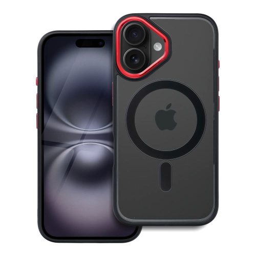 COLOR EDGE MAG COVER tok kompatibilis MagSafe-fel IPHONE 16-hoz fekete piros