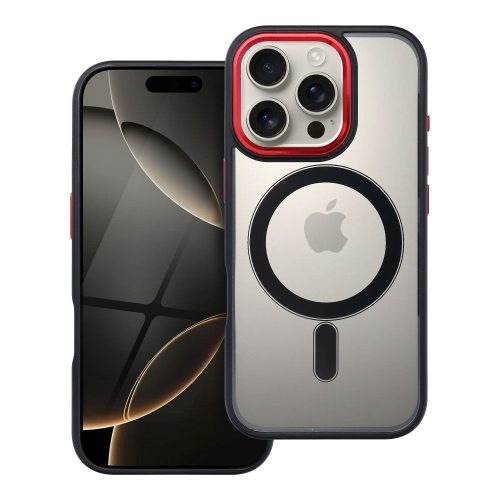 COLOR EDGE MAG COVER tok kompatibilis a MagSafe-fel IPHONE 16 Pro fekete piros színben