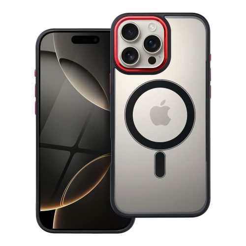 COLOR EDGE MAG COVER tok kompatibilis a MagSafe-fel az IPHONE 16 Pro Max készülékhez fekete piros