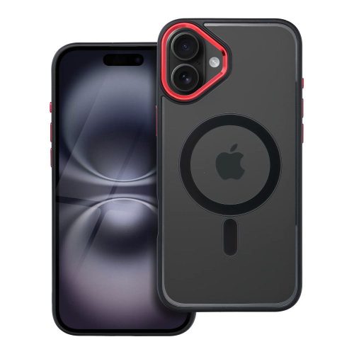 COLOR EDGE MAG COVER tok kompatibilis a MagSafe-el IPHONE 16 Plus fekete piros