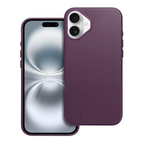 bőr MAG COVER tok IPHONE 16 Plus sötétlila