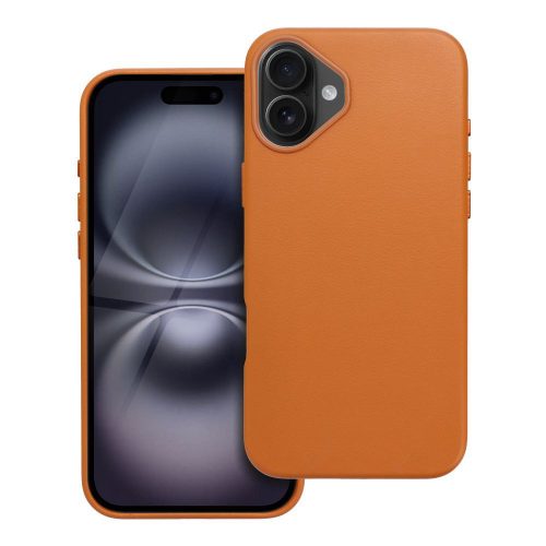 bőr MAG COVER tok IPHONE 16 Plus-hoz narancssárga