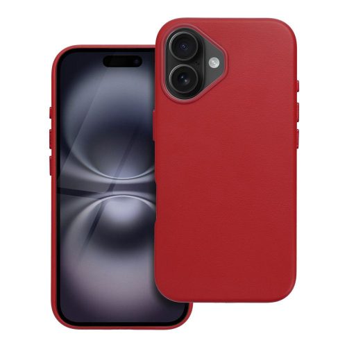 bőr MAG COVER tok IPHONE 16-hoz piros
