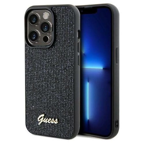 GUESS tok iPHONE 14 Pro-hoz GUHCP14LPMSDGSK (Disco Metal Script) fekete