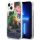 GUESS tok iPHONE 13 / 14 / 15 GUHCP14SLFLSB (Flower Liquid Glitter) kék