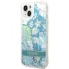 GUESS tok iPHONE 13 / 14 / 15 készülékhez GUHCP14SLFLSN (Flower Liquid Glitter) zöld