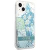 GUESS tok iPHONE 13 / 14 / 15 készülékhez GUHCP14SLFLSN (Flower Liquid Glitter) zöld