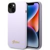 GUESS tok IPHONE 13 / 14 / 15 készülékhez GUHCP14SSLSMU (Szilikon Vintage Arany Logó) lila