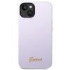 GUESS tok IPHONE 13 / 14 / 15 készülékhez GUHCP14SSLSMU (Szilikon Vintage Arany Logó) lila