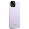 GUESS tok IPHONE 13 / 14 / 15 készülékhez GUHCP14SSLSMU (Szilikon Vintage Arany Logó) lila