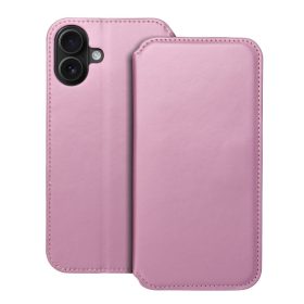   DUAL POCKET Könyvtok IPHONE 16 Plus-hoz világos rózsaszín
