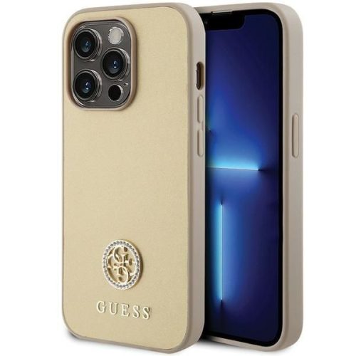 GUESS tok az IPHONE 15 Pro készülékhez GUHCP15LPS4DGPD (Strass Metal Logo) arany