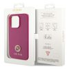 GUESS tok IPHONE 15 Pro-hoz GUHCP15LPS4DGPP (Strass Metal Logo) rózsaszín