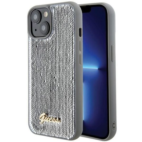 GUESS tok az IPHONE 13 / 14 / 15 modellekhez GUHCP15SPSFDGSS (Sequin Script Metal) ezüst