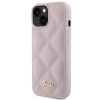 GUESS case for IPHONE 13 / 14 / 15 GUHCP15SPSQSQSP (Quilted Metal Logo) pink