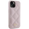 GUESS case for IPHONE 13 / 14 / 15 GUHCP15SPSQSQSP (Quilted Metal Logo) pink