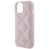 GUESS case for IPHONE 13 / 14 / 15 GUHCP15SPSQSQSP (Quilted Metal Logo) pink