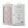 GUESS case for IPHONE 13 / 14 / 15 GUHCP15SPSQSQSP (Quilted Metal Logo) pink