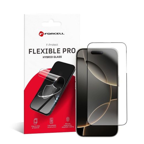 cell Rugalmas Nano üveg 5D iPhone 16 Pro Max fekete számára