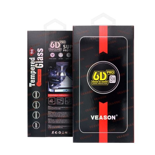 6D Pro Veason üveg - iPhone 16 Plus fekete tok