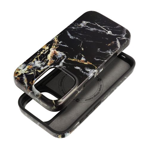 CELL F-PROTECT Mirage, katonai esésteszttel igazolt tok, kompatibilis a MagSafe-fel, IPHONE 16 PRO-hoz, fekete márvány