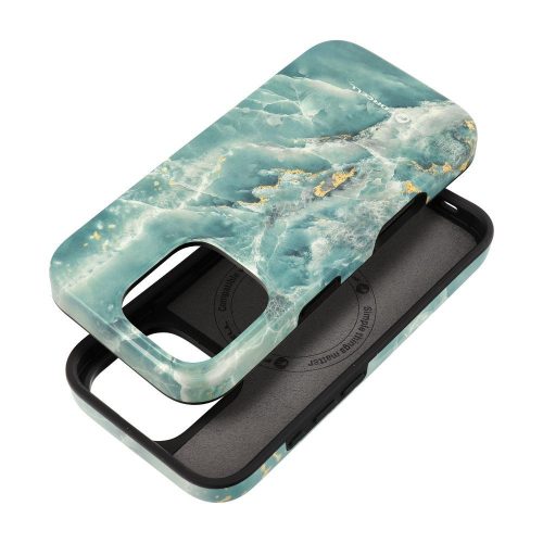 CELL F-PROTECT Mirage, katonai ejtésteszttel ellenőrzött tok, MagSafe kompatibilis IPHONE 16 PRO-hoz, zöld márvány