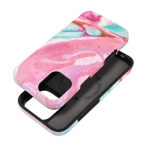CELL F-PROTECT Mirage, katonai szabvány szerint ejtésálló tok, MagSafe-kompatibilis IPHONE 16 PLUS-hoz, rózsaszín márvány