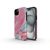 CELL F-PROTECT Mirage, katonai szabvány szerint ejtésálló tok, MagSafe-kompatibilis IPHONE 16 PLUS-hoz, rózsaszín márvány