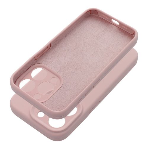 Tok SILICONE 2mm iPHONE 16 Pro Max-hoz homok rózsaszín