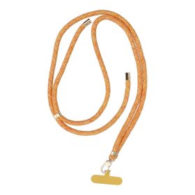   SWING (8mm) Phone lanyard, Phone pendant with adjustable length / cord length 165cm (max 82.5cm in the loop) / on the shoulder or neck - orange-white