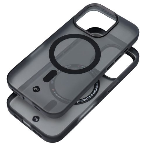 CELL F-PROTECT szintek dupla rétegű 4D technológiával, katonai csepp-tesztnek megfelelő, MagSafe kompatibilis az IPHONE 16 PLUS számára, füstszürke fekete