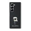KARL LAGERFELD tok SAMSUNG Z Fold 6 készülékhez KLHCZFD6SAPKINPK (HC Saffiano Monogram Ikonik Pin) fekete színben