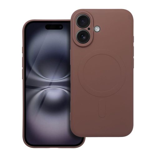 SILICONE MAG COVER tok kompatibilis a MagSafe-fel IPHONE 16-hoz, barna színben
