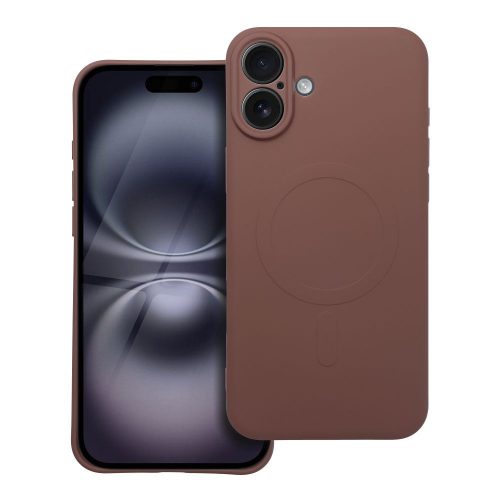 SILICONE MAG COVER tok kompatibilis a MagSafe-dal az IPHONE 16 Plus számára, barna
