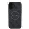 GUESS tok IPHONE 16-hoz, MagSafe kompatibilis GUHMP16SG4GFRK (PU 4G Ring Classic Logo) fekete