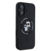 KARL LAGERFELD tok IPHONE 16-hoz, kompatibilis MagSafe-dal KLHMP16SSCMKCRHK (Szilikon KC Body Ring) fekete