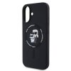 KARL LAGERFELD tok IPHONE 16-hoz, kompatibilis MagSafe-dal KLHMP16SSCMKCRHK (Szilikon KC Body Ring) fekete