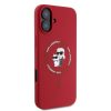 KARL LAGERFELD tok az IPHONE 16-hoz, MagSafe kompatibilis KLHMP16SSCMKCRHR (Szilikon KC Body Ring) piros